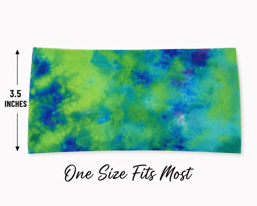 Green Tie Die Running Headband. Moisture-Wicking Workout Headband. Headband for Nurses and Teachers. Gift for Runner. Gym headband
