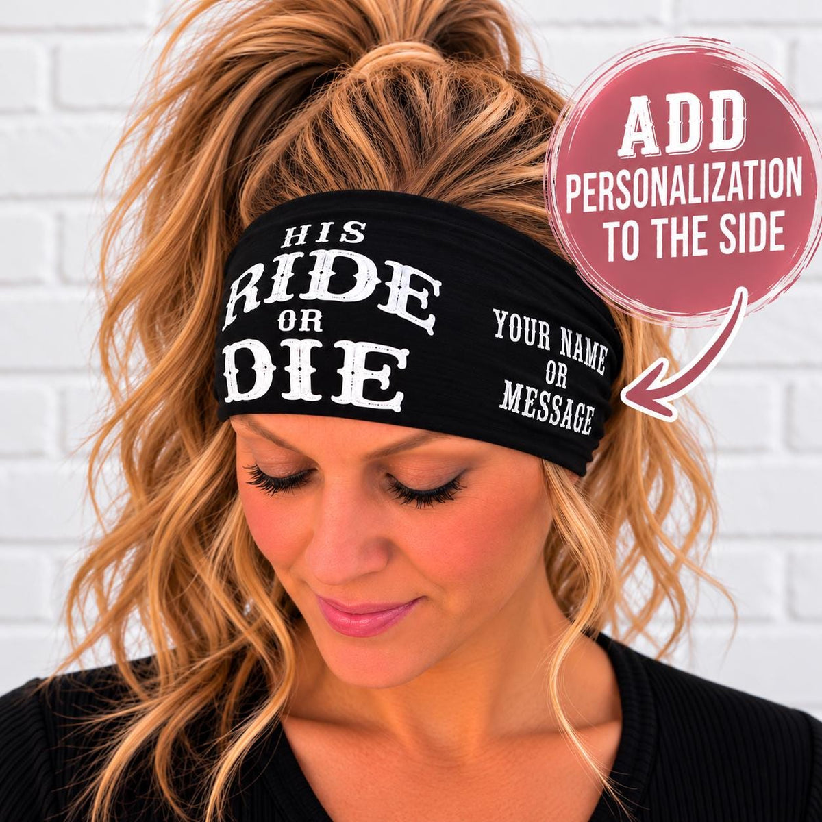 Biker Bling Headband. Motorcycle Moisture Wicking  Headband. Headband Gift for Bikers. His Ride or Die Headband. Custom Motorcycle Headband
