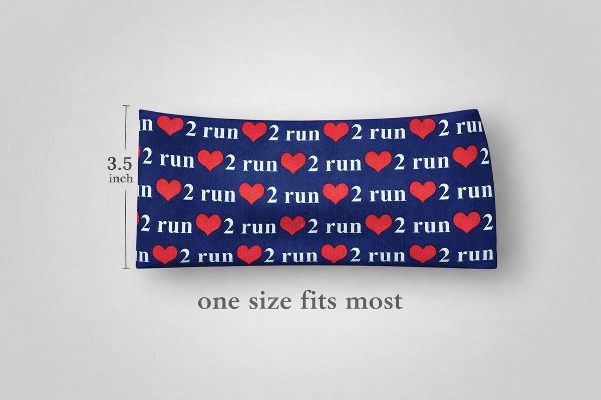 Love To Run moisture wicking, non slip, athletic headband, Running Headband, Red, White, and Blue Headband. Patriotic Running Headband