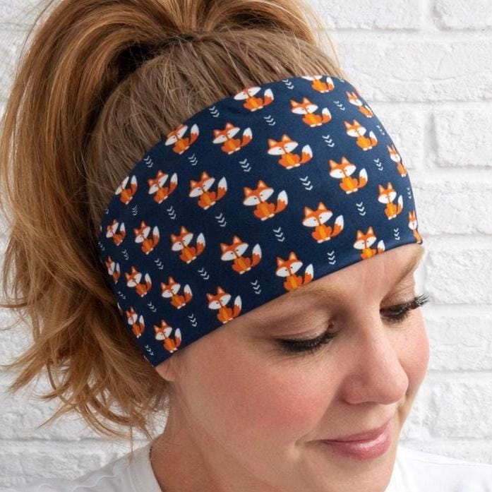 Fox moisture wicking, non slip, athletic headband, Running Headband, Fox lover Gift.  Hiking Headband. Nurse Headband. Animal Headband