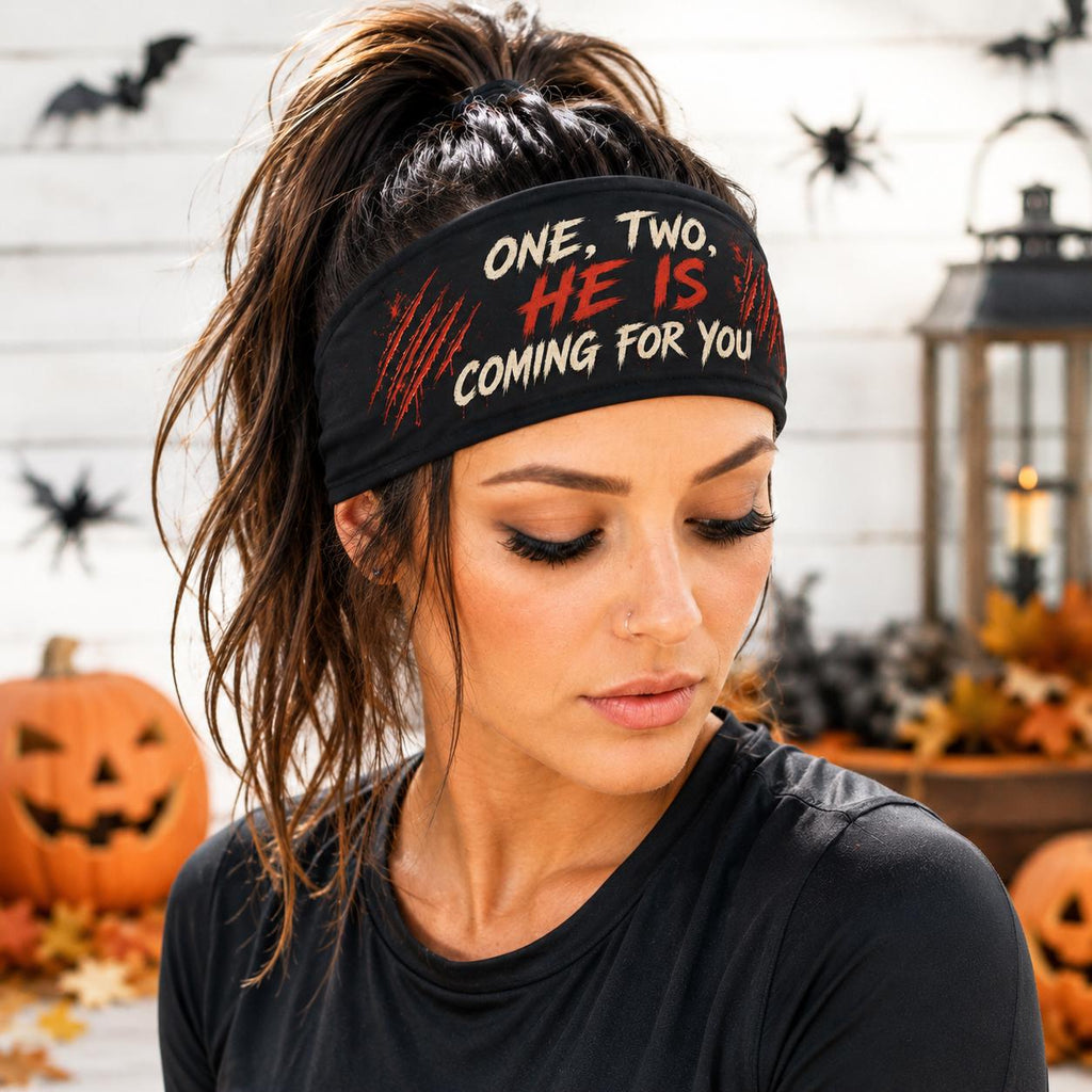 Halloween Headband. Scary Movie Moisture Wicking  Headband, Non Slip athletic Headband, Headband Gift for Scary Movie Lovies.