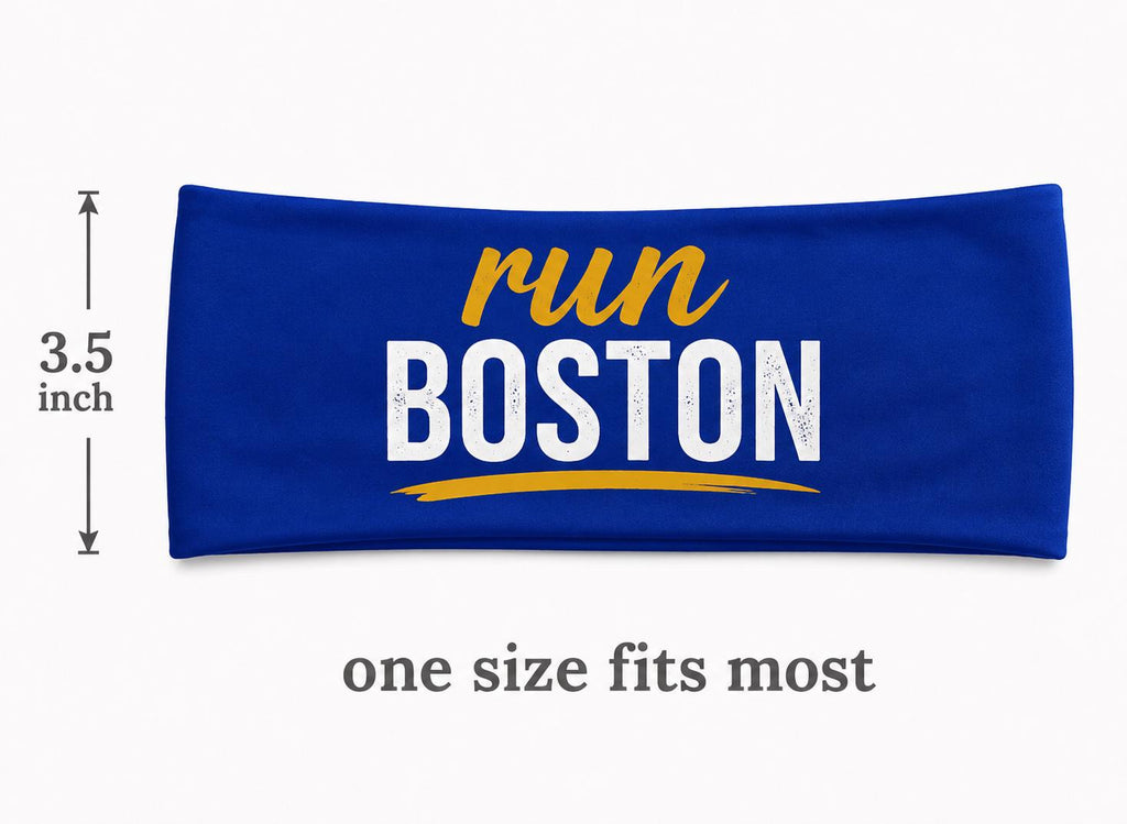 Run Boston Headband. Boston Marathon Headband. Running Headband. Race Day Headband. Moisture Wicking Athletic Headband. Boston Headband