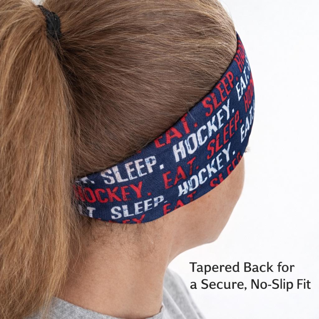 Hockey moisture wicking, non slip,  athletic headband, Hockey Mom Headband,  Hockey Gifts, Running Headband, Performance Headband.