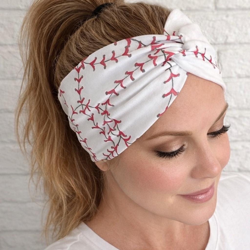 Baseball Twist Headband. Gift for moms.  Baseball Mom Twist Headband. Soft Stretchy Baseball Headband. Wide Baseball Twist Headband.