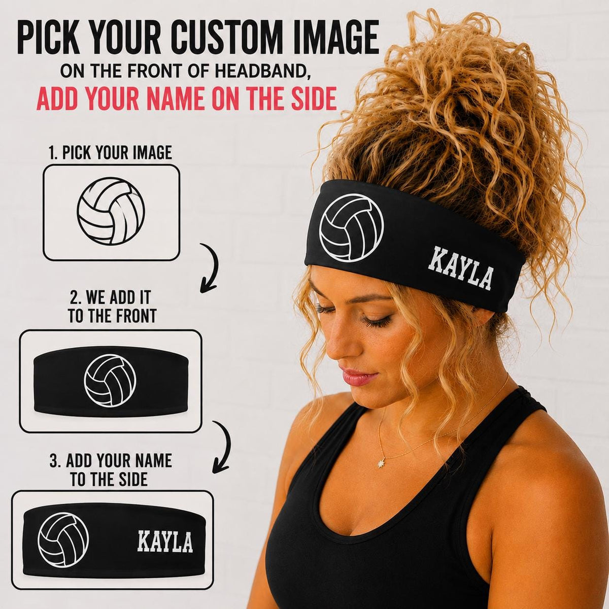 Personalized Moisture Wicking Headband.  Non Slip athletic headband. Running Headband. Custom Image Headband for sports. Name Headband