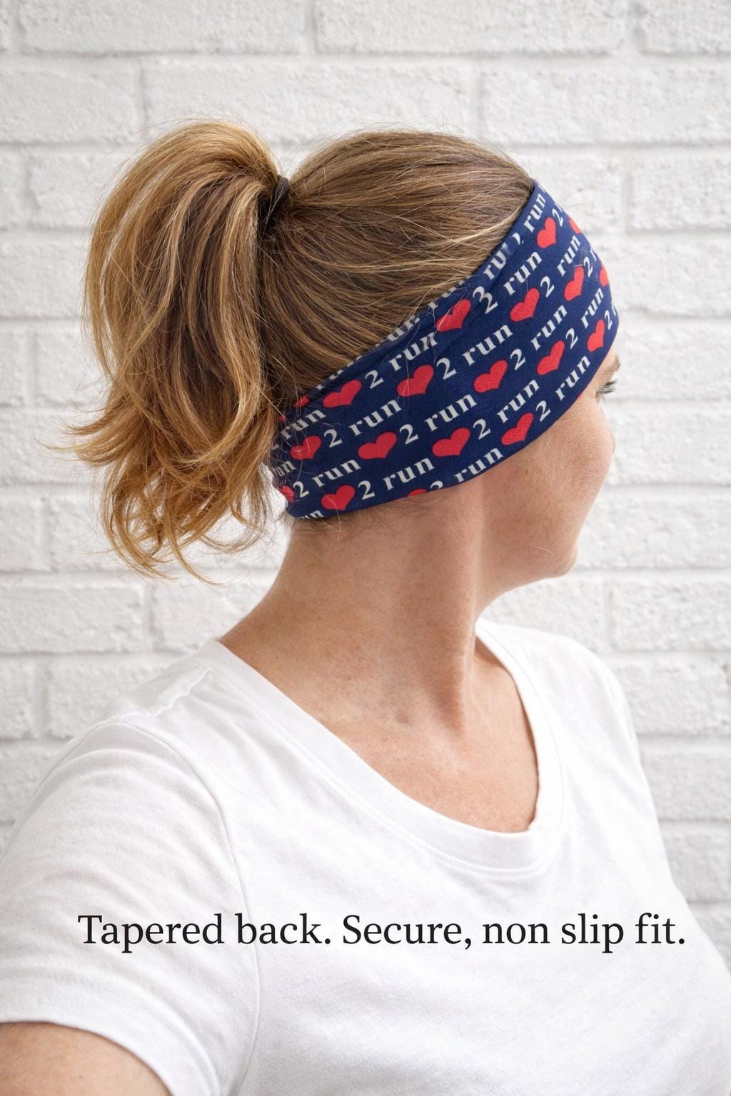 Love To Run moisture wicking, non slip, athletic headband, Running Headband, Red, White, and Blue Headband. Patriotic Running Headband