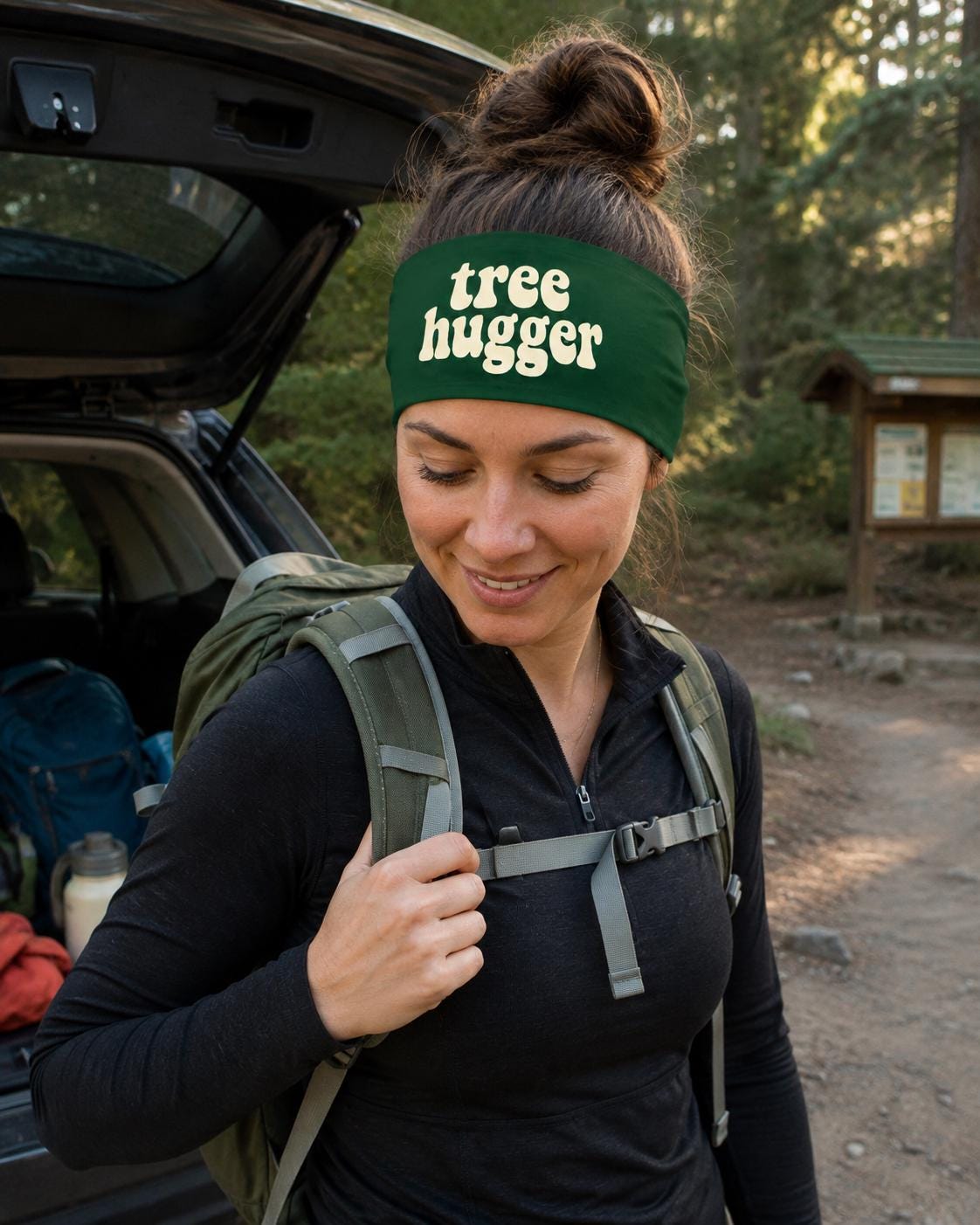Tree Hugger Headband. Take a Hike Headband. Retro Outdoor Hiking Headband. Gift For Hiker. Moisture Wicking Athletic Headband. Gift for Her