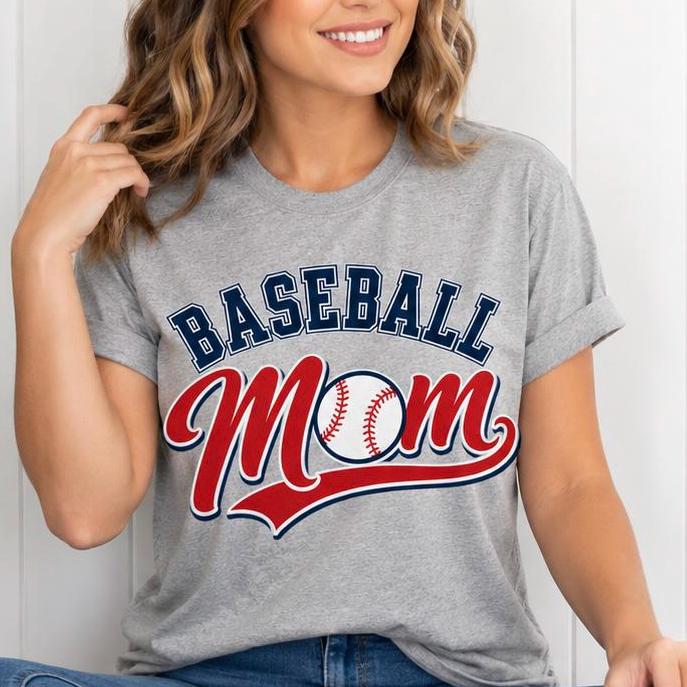 Baseball Mom Shirt, Baseball Mom Tee, Cute Mom Baseball Shirt, Gift for Team Mom, Sports  Mom T-Shirt, Baseball Graphic Tee