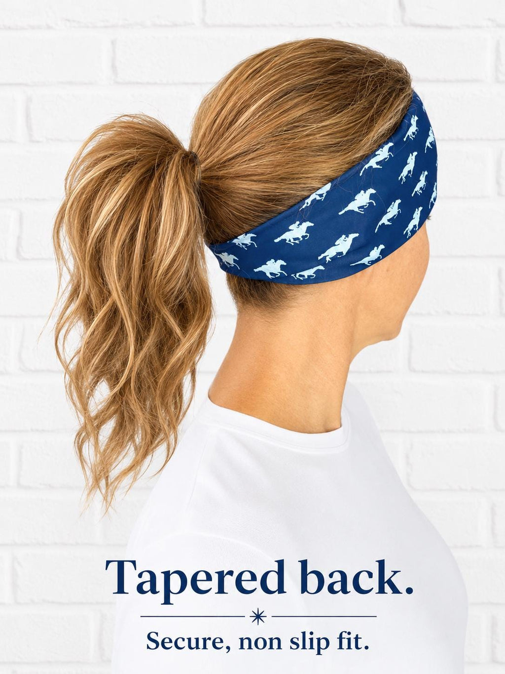 Derby Horse Running Headband. Kentucky Derby Headband. Moisture Wicking Running Headband. Workout Headband. Nonslip Athletic Headband