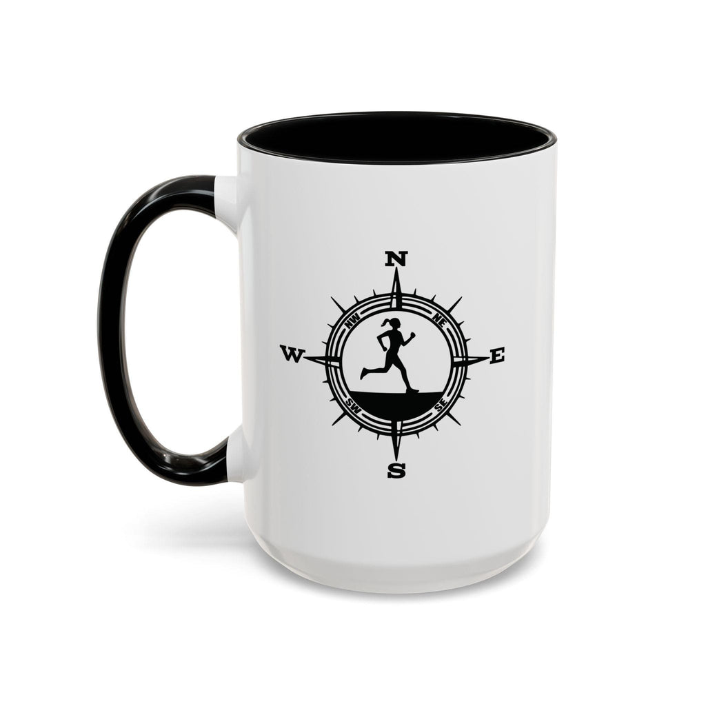 Runner Coffee Mug. Running Compass Mug. Gift for Runners. Marathon Runner Gift.  Running Lover Coffee Cup. Trail Runner Gift