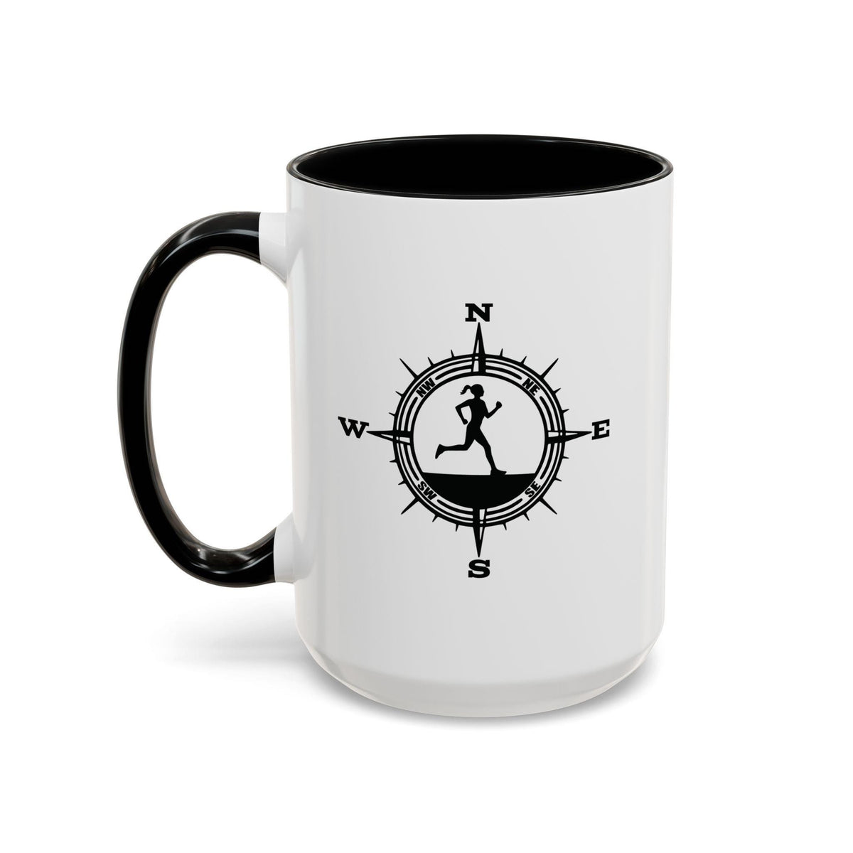 Runner Coffee Mug. Running Compass Mug. Gift for Runners. Marathon Runner Gift.  Running Lover Coffee Cup. Trail Runner Gift
