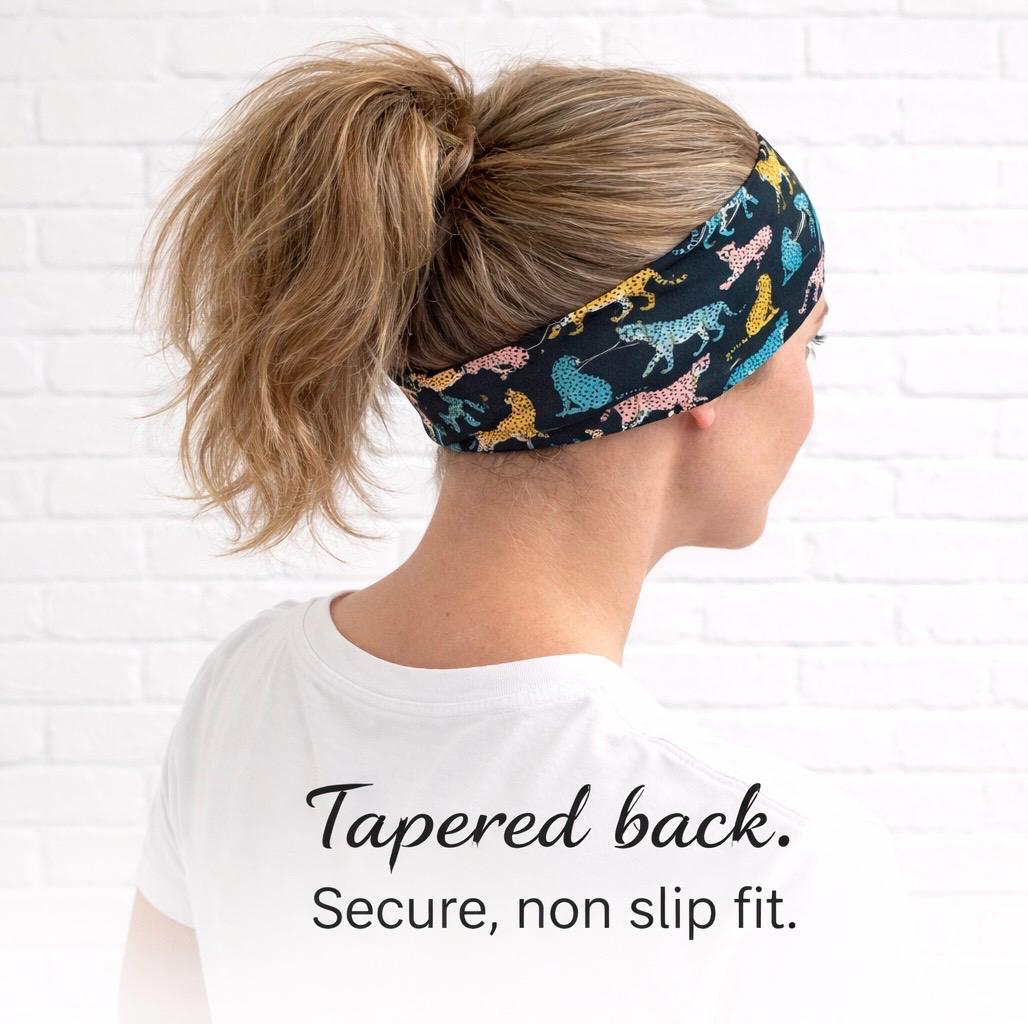 Cheetah moisture wicking, non slip, athletic headband, Running Headband, Yoga Headband. Nurse headband. Leopard headband. Workout headband.