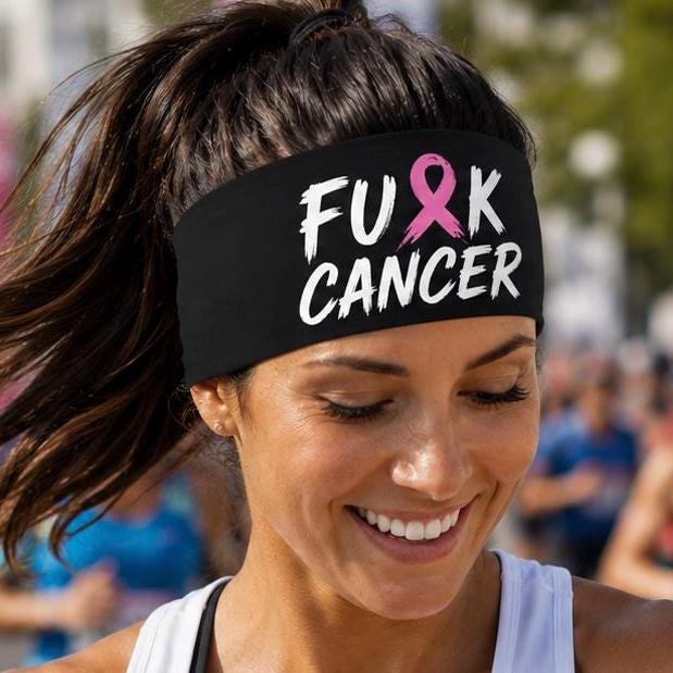 Cancer Running Headband. Breast Cancer  Headband. Non Slip Athletic Headband. Unisex Runner Gift. Workout Headband. Breast Cancer Gift