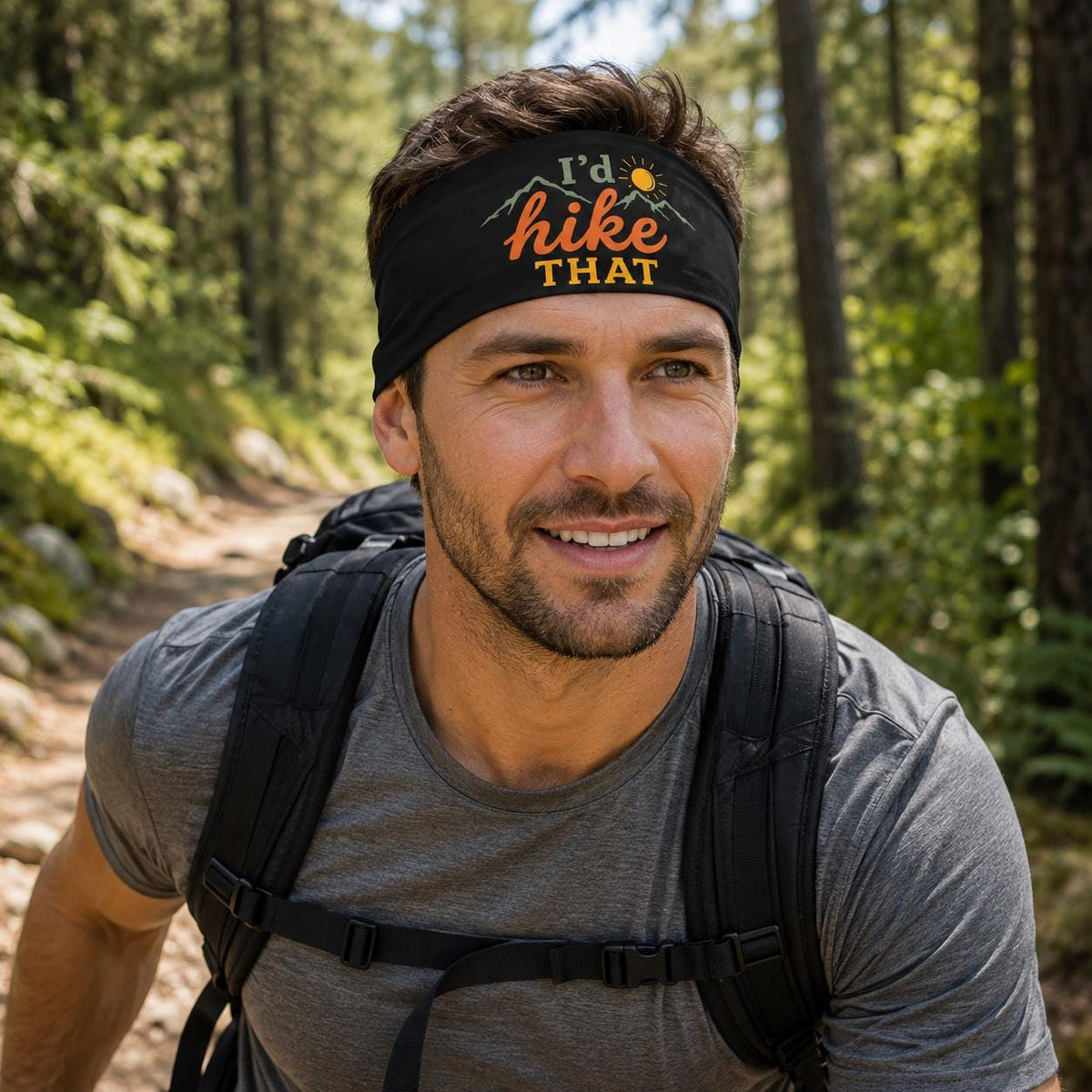 Hiking Headband. Hike More Worry Less Headband. Retro Outdoor Hiking Headband. Gift For Hiker. Moisture Wicking Athletic Headband.