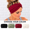 Solid Color Twist Headband for Women, Wide Soft Stretchy Hair Wrap, Everyday Yoga Workout Headband, Choose Your Color Twist Headband