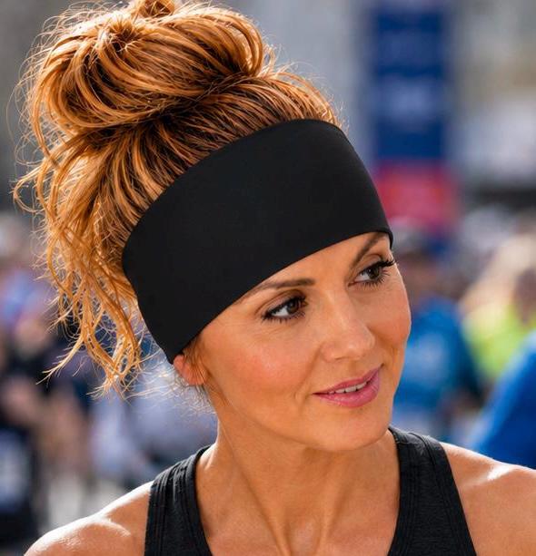 Solid Black moisture wicking, non slip, athletic headband. Unisex Black Headband for Running and Workouts. Gift for Runner. Mens headband