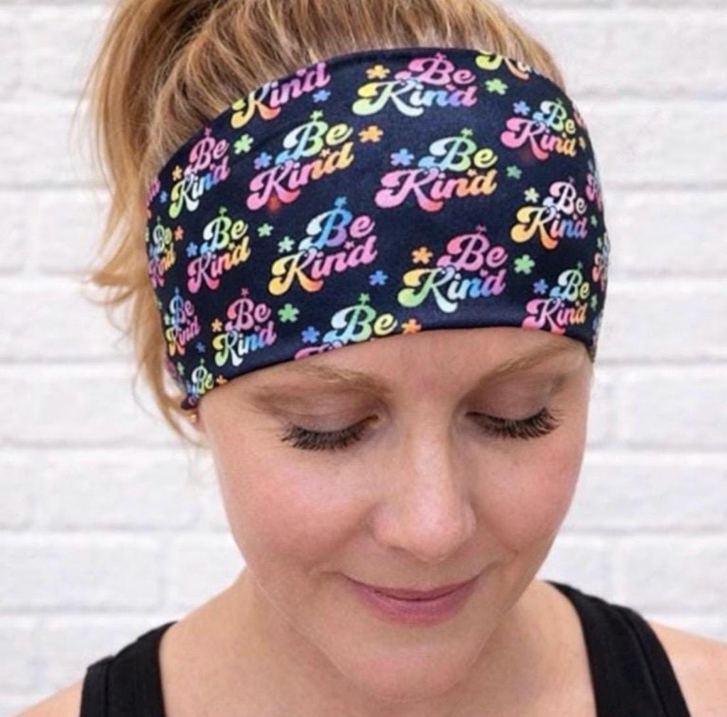 Be Kind Workout Headband, Motivational Running Headband, Non Slip Athletic Headband, Moisture Wicking Yoga Hair Band. Headband for Teachers