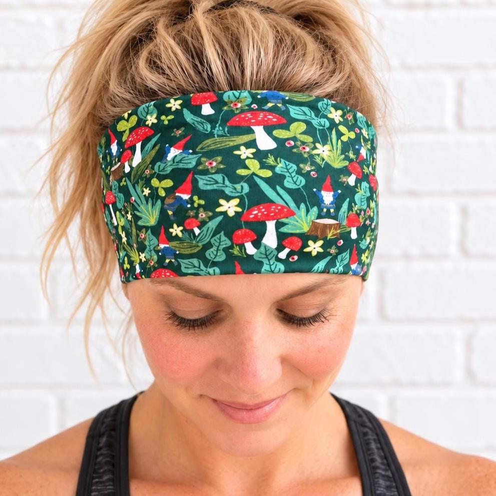 Gnome Moisture Wicking Headband. non slip Athletic Mushroom Headband. Hiking Headband. Gardening Headband. Nurse Headband. Florist Headband
