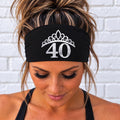40th Birthday Headband. 40th Birthday Running Headband. Running Headband. Race Day Headband. Moisture Wicking Athletic Headband.