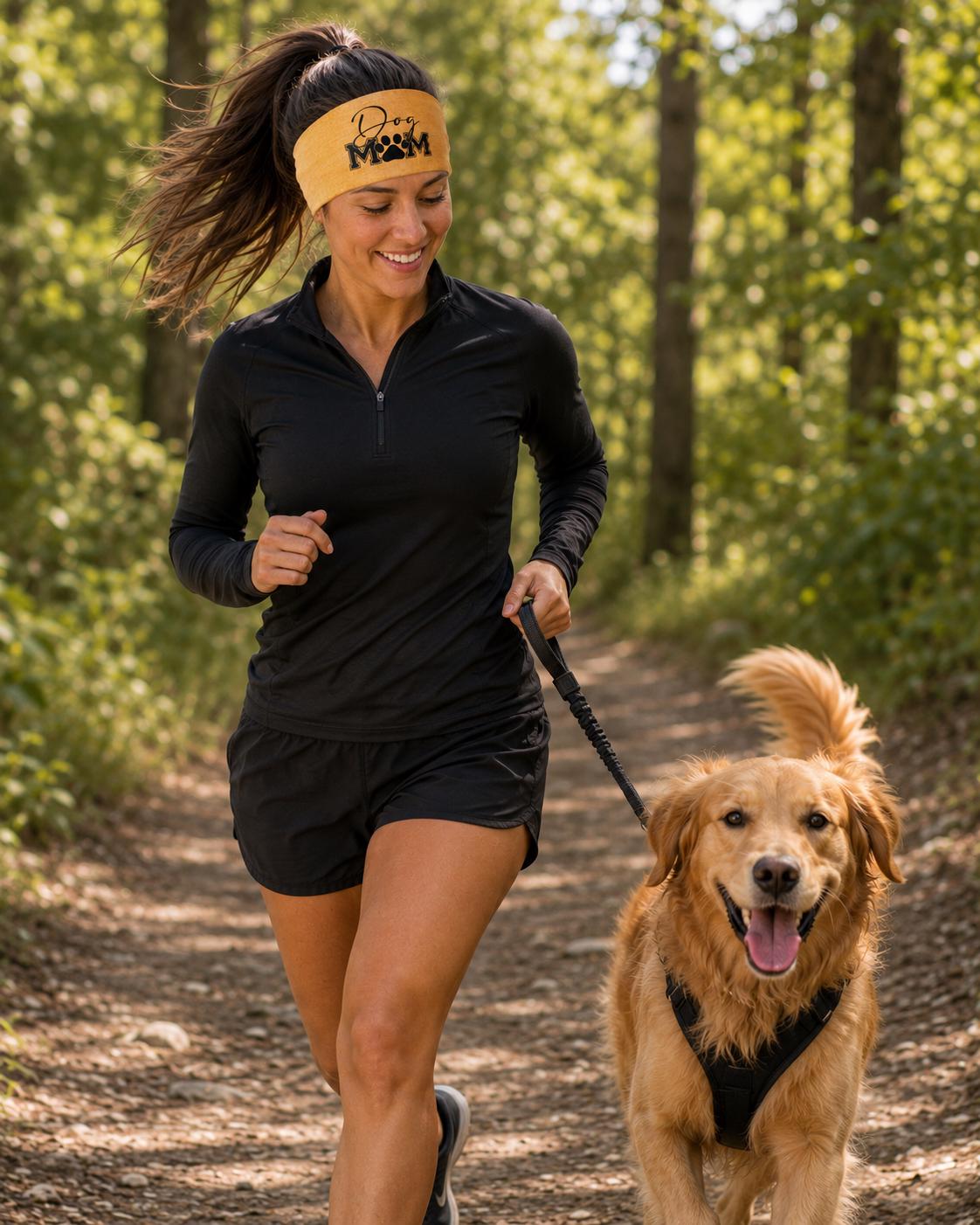 Dog Mom Moisture Wicking Headband.  Non Slip athletic headband. Running Headband. Dog Lover Workout Headband.  Runner Gift.