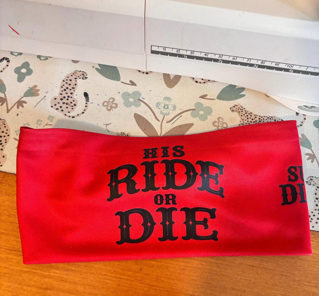 Biker Bling Headband. Motorcycle Moisture Wicking  Headband. Headband Gift for Bikers. His Ride or Die Headband. Custom Motorcycle Headband