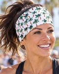 Palm Tree Running Headband. Moisture-Wicking Workout Headband.  Florida Headband. Beach Gift for Runner. Tropical Workout headband.