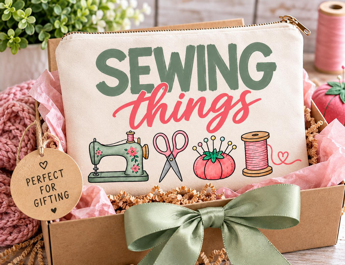 Sewing Zipper Pouch. Sewing Gift Bag.  Sewing Weekend Travel Bag. Makeup Pouch. Sewing Essentials Pouch. Sewing Gift.