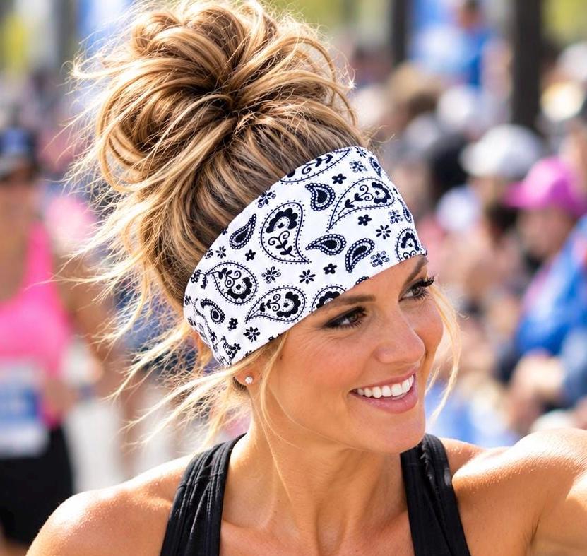 BandanaHeadband Bundle. Moisture wicking, non slip, athletic headband.  Gift for Runner. Yoga Headband. Wide Athletic Headband. Bandana Gift