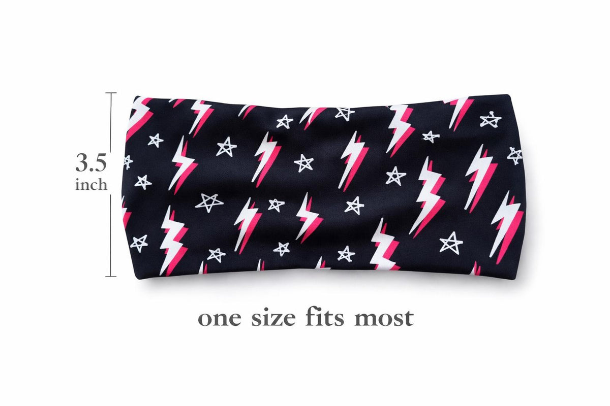 Lightening Bolt moisture wicking, non slip, athletic headband, Running Headband, Nurse  Headband. Yoga headband. Womens workout headband.