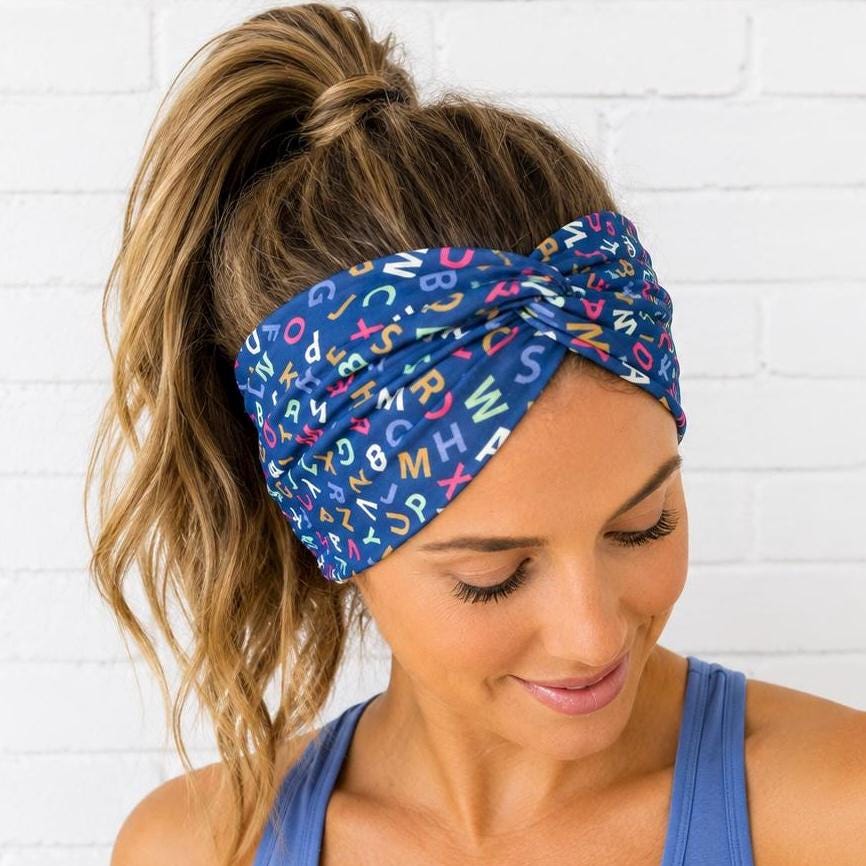 Alphabet Wide Stretchy Headband. Kindergarten Teacher Headband. Slp Teacher Headband. Gift for Teacher. Cute Teacher Headbands.