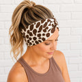 Cow Headband for Women, Twist Headband, Brown Cow Headband, Cute Cow Hair Accessory, Wide Turban Headband, Spring Summer Headband