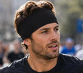 Solid Black moisture wicking, non slip, athletic headband. Unisex Black Headband for Running and Workouts. Gift for Runner. Mens headband