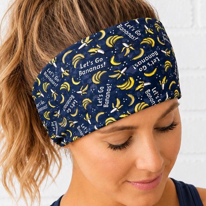 Bananas Moisture Wicking Headband. non slip Athletic Headband. Yoga Headband. Banana Baseball Headband. Nurse Headband. Fruit Headband