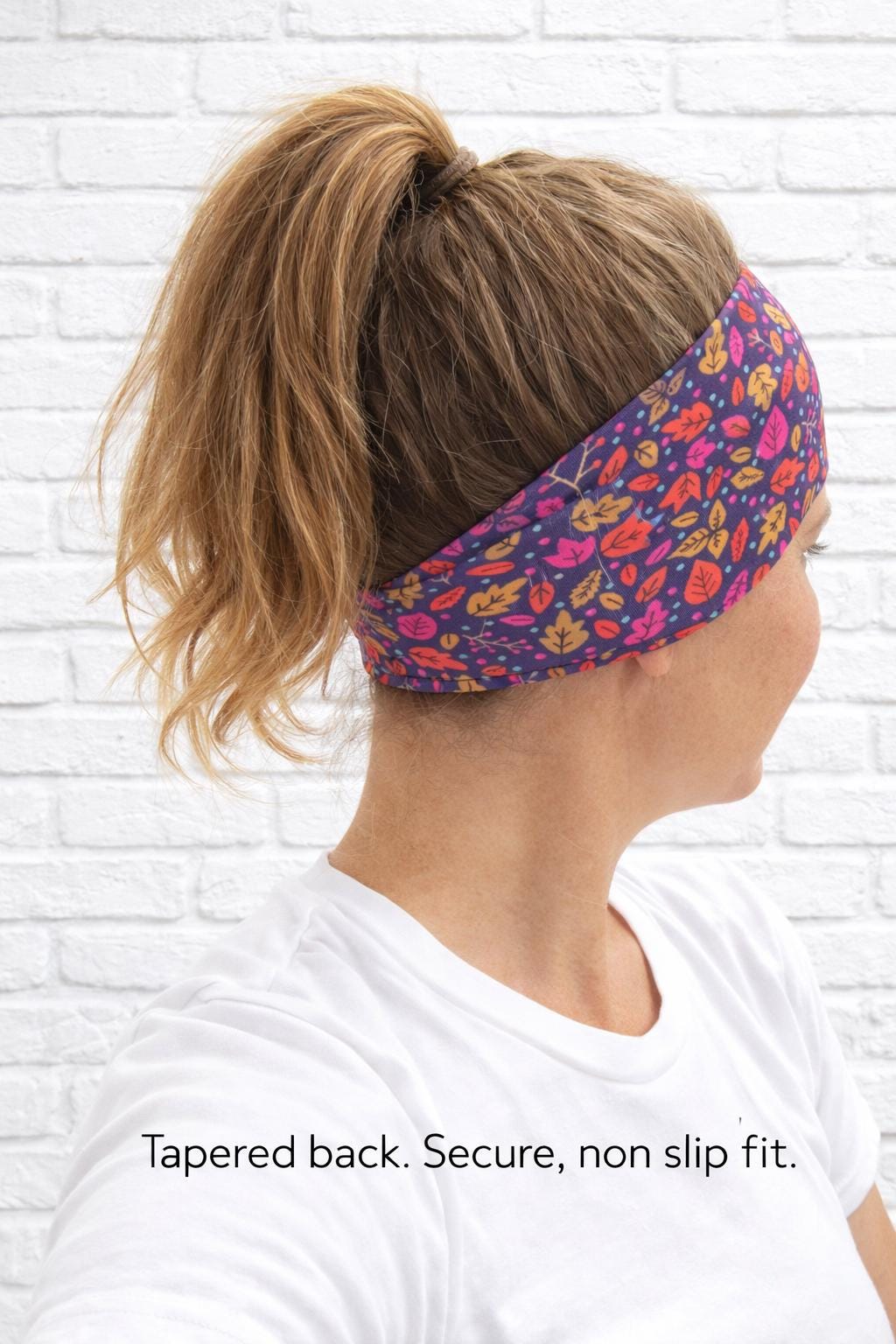 Fall Headband for Runners, Moisture Wicking Non-Slip Athletic Headband, Trail Runner Gift, Workout Headwrap. Fall Leaves Headband