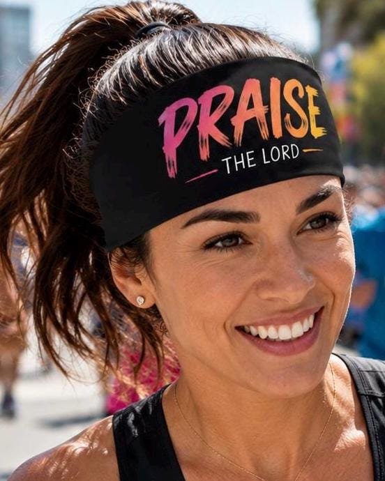 Praise the Lord Headband. Christian Running Headband. Inspirational Workout Headband. Non Slip Athletic Headband. Christian Worship Headband