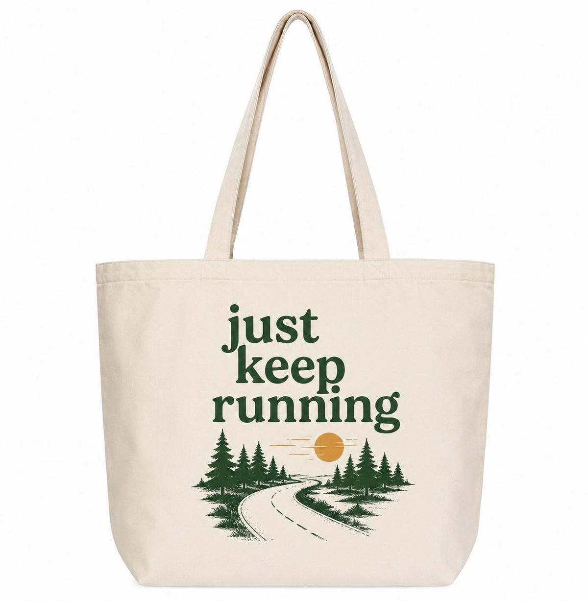 Just Keep Running Tote Bag. Runner Gift. Running Tote Bag. Race Day Bag. Marathon Gift. Half Marathon Runner Tote. Gym Bag