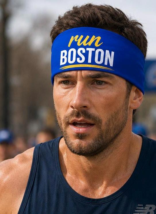 Run Boston Headband. Boston Marathon Headband. Running Headband. Race Day Headband. Moisture Wicking Athletic Headband. Boston Headband