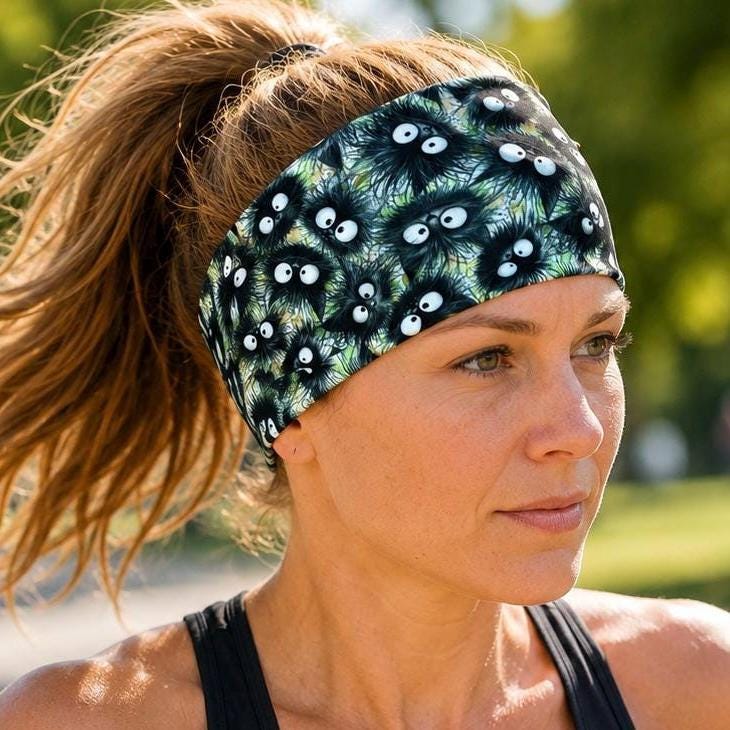 Black Cat Running Headband. Moisture-Wicking Cat Headband. Animal Shelter Headband. Gift for Cat Lover. Veterinary tech Headband.