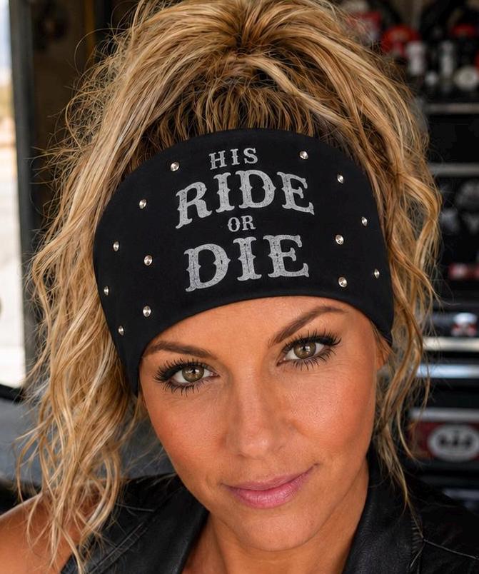 Biker Bling  Headband. Motorcycle Moisture Wicking  Headband,  Headband Gift for Bikers. His Ride or Die Headband
