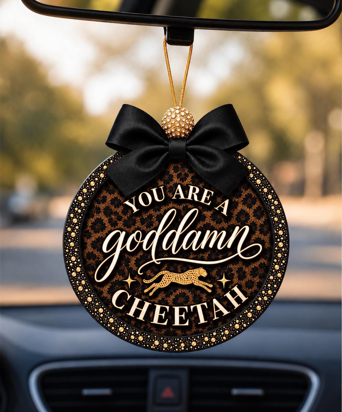 Cheetah Freshie. Runner Gift.  Goddamn Cheetah Gift. Cheetah Car Freshie. Girl Power Gift. Motivational Car Freshener.