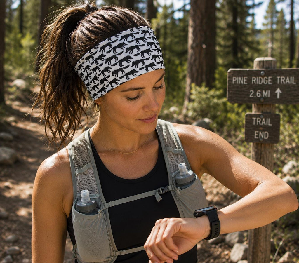 Wolf Print Athletic Headband. Wide Coverage Running Headband. Fitness Hair Band. Hiking Accessory