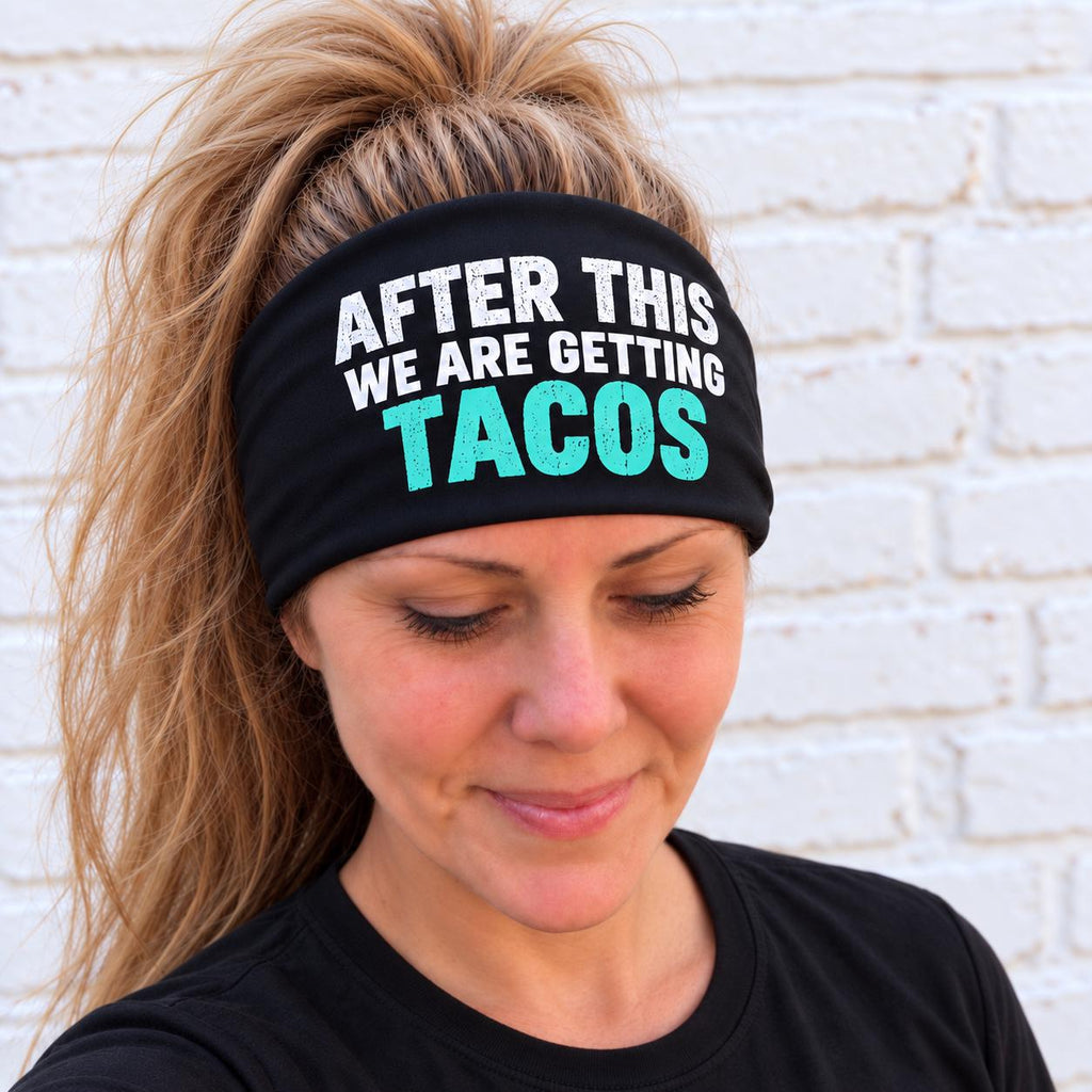 Tacos Headband. Unisex Race Day Headband. Taco Tuesday Headband Moisture Wicking Sports Headband. Funny Taco  Headband. Food Headband