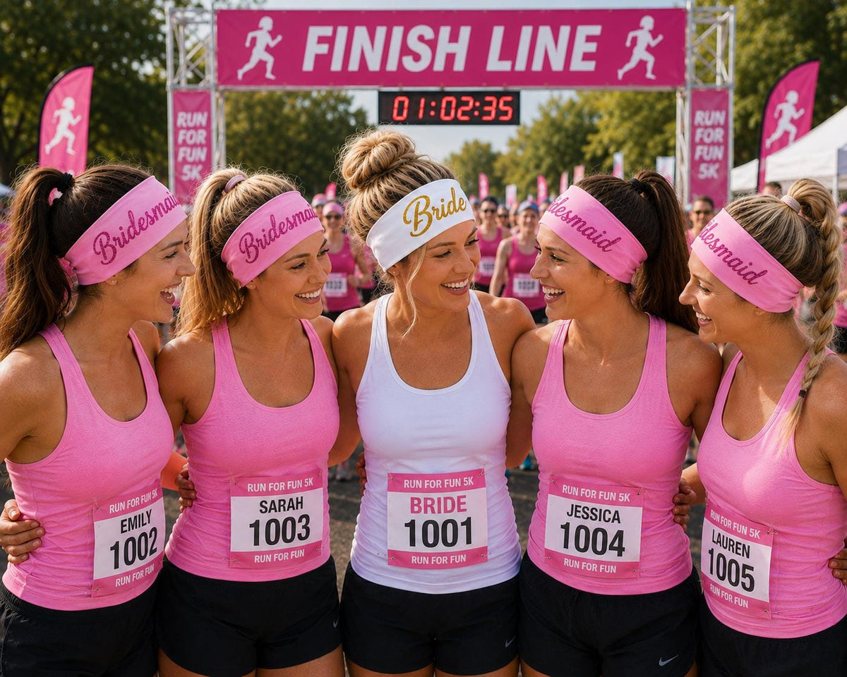 Bride Moisture Wicking Headband.  Non Slip athletic headband. Bachelorette Party Running Headband. Gift for Future Bride. Bride to be Gift