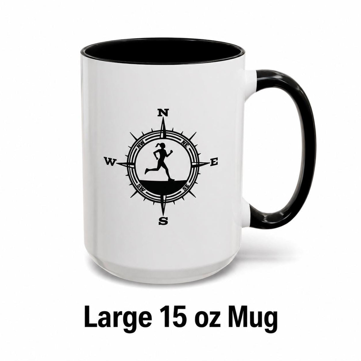 Runner Coffee Mug. Running Compass Mug. Gift for Runners. Marathon Runner Gift.  Running Lover Coffee Cup. Trail Runner Gift