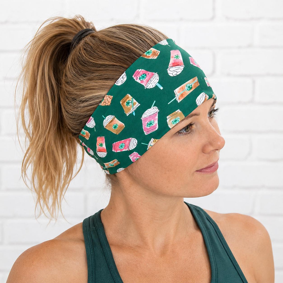 Coffee Moisture Wicking Headband For Running. Non Slip Workout Headband. Sweat Wicking Athletic Headband for Women. Barista Gift