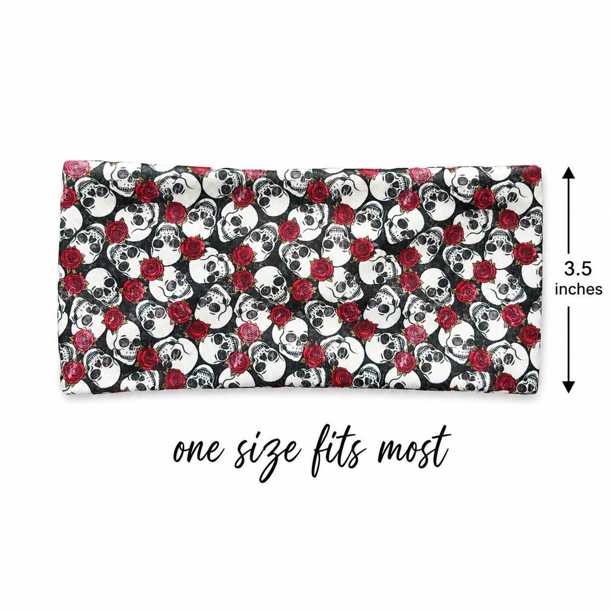 Skulls and Roses Moisture Wicking Headband For Running. Non Slip Workout Headband. Motorcycle Headband. Halloween Headband.