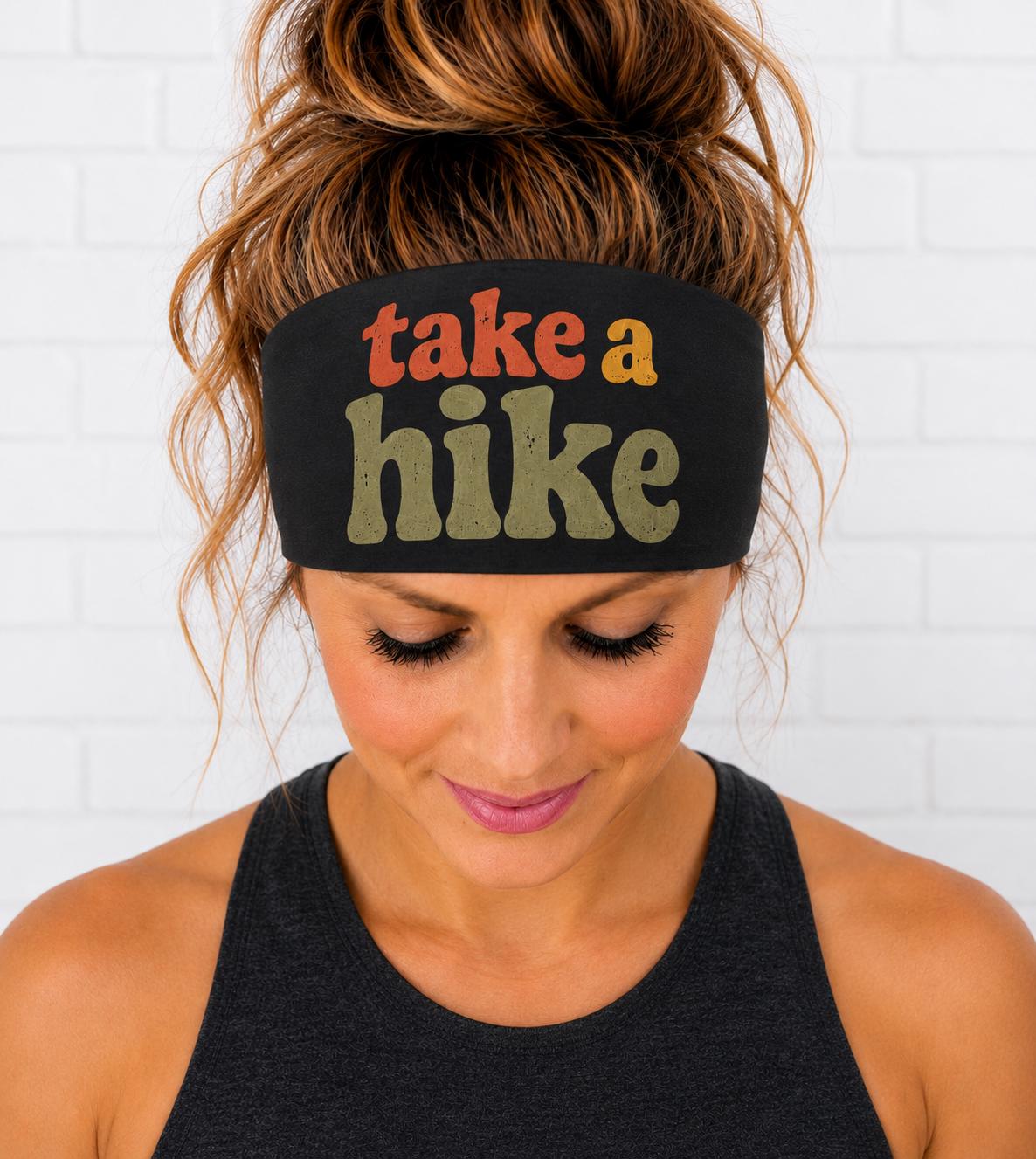 Hiking Headband. Take a Hike Headband. Retro Outdoor Hiking Headband. Gift For Hiker. Moisture Wicking Athletic Headband.