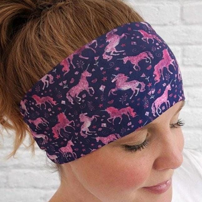 Unicorn moisture wicking, non slip, athletic headband, Running Headband, Yoga Headband, Performance Headband. Mystical Headband