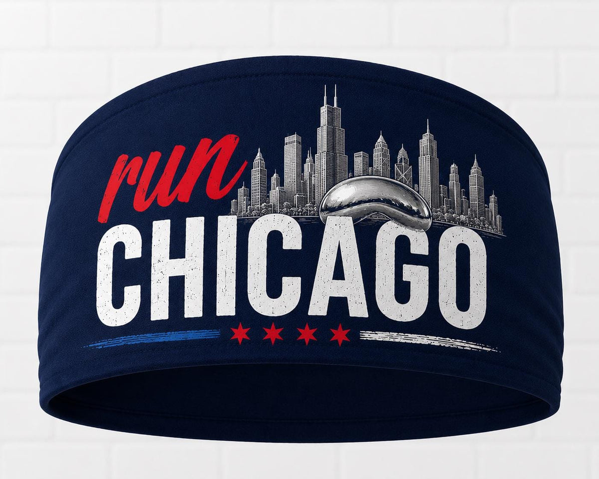 Run Chicago Headband. Chicago Marathon Headband. Running Headband. Race Day Headband. Moisture Wicking Athletic Headband. Chicago Headband