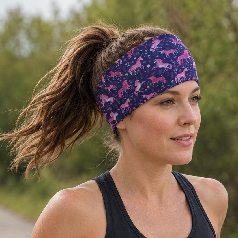 Unicorn moisture wicking, non slip, athletic headband, Running Headband, Yoga Headband, Performance Headband. Mystical Headband